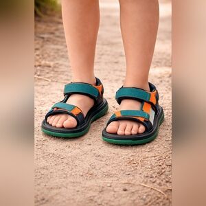 Teva Kids Sandals in Teal, Orange & Green
